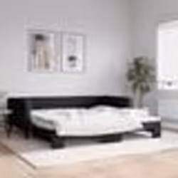 vidaXL Lit de jour avec gigogne sans matelas noir 100x200 cm - 100 x 200 cm