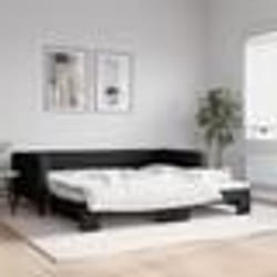 vidaXL Lit de jour avec gigogne sans matelas noir 100x200 cm - 100 x 200 cm