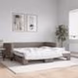 vidaXL Lit de jour avec lit gigogne taupe 100x200 cm tissu - 100 x 200 cm