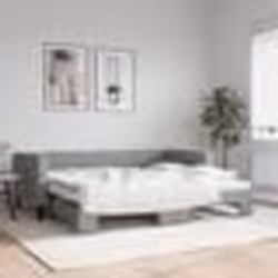 vidaXL Lit de jour avec lit gigogne gris clair 90x190 cm tissu - 90 x 190 cm