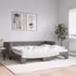 vidaXL Lit de jour avec gigogne et matelas gris foncé 80x200 cm tissu - 80 x 200 cm