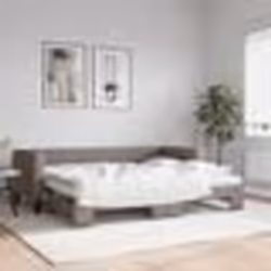 vidaXL Lit de jour avec gigogne et matelas taupe 80x200 cm tissu - 180 x 200 cm