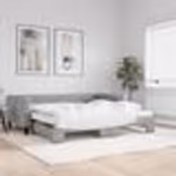vidaXL Lit de jour avec gigogne et matelas gris clair 100x200 cm tissu - 100 x 200 cm