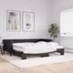 vidaXL Lit de jour avec gigogne et matelas noir 100x200 cm tissu - 100 x 200 cm