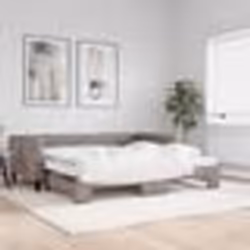 vidaXL Lit de jour avec gigogne et matelas taupe 100x200 cm tissu - 180 x 200 cm