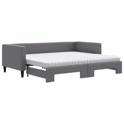 VidaXL 3196607, lit sofa, Gris, mousse, Métal, Polyester, Bois, 2130 mm, 1000 mm
