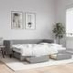 vidaXL Lit de jour avec gigogne et tiroirs sans matelas 90x200 cm - 90 x 200 cm