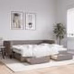 vidaXL Lit de jour avec gigogne et tiroirs sans matelas taupe 90x200cm - 90 x 200 cm