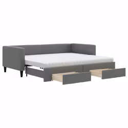 VidaXL 3196633, lit sofa, Gris, mousse, Tissu, Métal, Bois, 2230 mm, 1000 mm