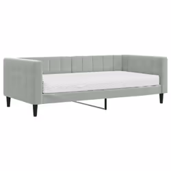 VidaXL 3196660, lit sofa, Gris, mousse, Métal, Polyester, Bois, 2230 mm, 900 mm