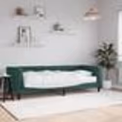 vidaXL Lit de jour avec matelas vert foncé 80x200 cm velours - 80 x 200 cm