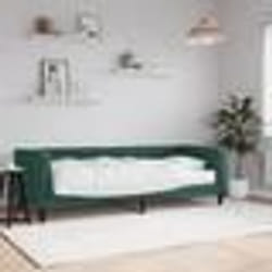 vidaXL Lit de jour avec matelas vert foncé 80x200 cm velours - 80 x 200 cm