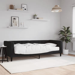 vidaXL Lit de jour avec matelas noir 80x200 cm velours - 80 x 200 cm