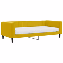 VidaXL 3196672, lit sofa, Jaune, mousse, Métal, Polyester, Bois, 2230 mm, 1000 mm