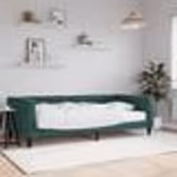 vidaXL Lit de jour avec matelas vert foncé 100x200 cm velours - 100 x 200 cm