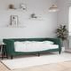 vidaXL Lit de jour avec matelas vert foncé 100x200 cm velours - 100 x 200 cm