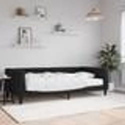 vidaXL Lit de jour avec matelas noir 100x200 cm velours - 180 x 200 cm