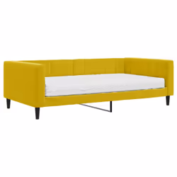 VidaXL 3196679, lit sofa, Jaune, mousse, Métal, Polyester, Bois, 2230 mm, 1100 mm