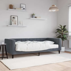 vidaXL Lit de jour avec matelas gris foncé 90x190 cm velours
