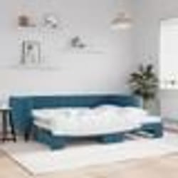 vidaXL Lit de jour avec gigogne sans matelas bleu 80x200 cm - 80 x 200 cm