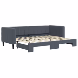 VidaXL 3196685, lit sofa, Gris, mousse, Métal, Polyester, Bois, 2230 mm, 900 mm