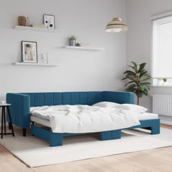 vidaXL Lit de jour avec gigogne sans matelas bleu 90x200 cm - 180 x 200 cm