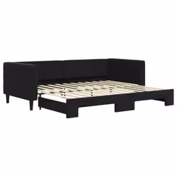 VidaXL 3196695, lit sofa, Noir, mousse, Métal, Polyester, Bois, 2230 mm, 1000 mm