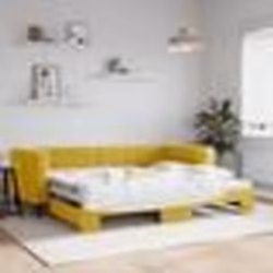vidaXL Lit de jour avec lit gigogne jaune 90x200 cm velours - 90 x 200 cm
