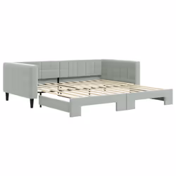 VidaXL 3196698, lit sofa, Gris, mousse, Métal, Polyester, Bois, 2230 mm, 1100 mm
