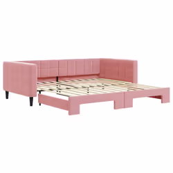 VidaXL 3196701, lit sofa, Rose, mousse, Métal, Polyester, Bois, 2230 mm, 1100 mm