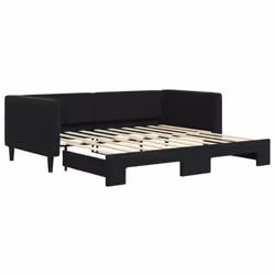 VidaXL 3196706, lit sofa, Noir, mousse, Métal, Polyester, Bois, 2130 mm, 1000 mm