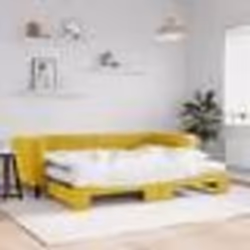 vidaXL Lit de jour avec lit gigogne et matelas jaune 80x200 cm velours - 80 x 200 cm