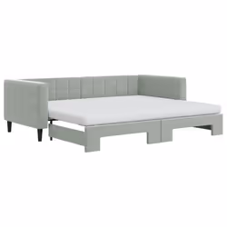 VidaXL 3196715, lit sofa, Gris, mousse, Métal, Polyester, Bois, 2230 mm, 1000 mm