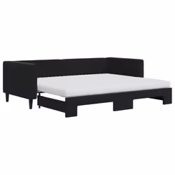 VidaXL 3196719, lit sofa, Noir, mousse, Métal, Polyester, Bois, 2230 mm, 1000 mm