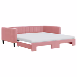 VidaXL 3196725, lit sofa, Rose, mousse, Métal, Polyester, Bois, 2230 mm, 1100 mm