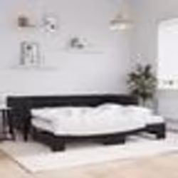 vidaXL Lit de jour avec gigogne et matelas noir 90x190 cm velours - 90 x 190 cm