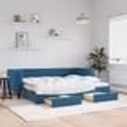 vidaXL Lit de jour avec gigogne et tiroirs sans matelas bleu 80x200 cm - 80 x 200 cm