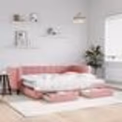vidaXL Lit de jour avec gigogne et tiroirs sans matelas rose 80x200 cm - 80 x 200 cm