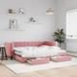 vidaXL Lit de jour avec gigogne et tiroirs sans matelas rose 80x200 cm - 80 x 200 cm