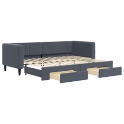 VidaXL 3196740, lit sofa, Gris, mousse, Métal, Polyester, Bois, 2230 mm, 1000 mm