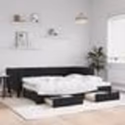 vidaXL Lit de jour avec gigogne et tiroirs sans matelas noir 90x200 cm - 90 x 200 cm