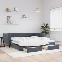 Vidaxl Lit De Jour Avec Gigogne Et Tiroirs Sans Matelas 100x200 Cm