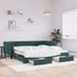 vidaXL Lit de jour avec gigogne et tiroirs sans matelas 100x200 cm - 100 x 200 cm