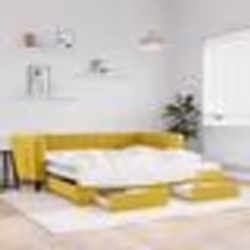 vidaXL Lit de jour avec gigogne et tiroirs jaune 100x200 cm velours - 100 x 200 cm