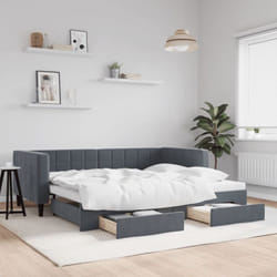 Vidaxl - Lit De Jour Avec Gigogne Et Tiroirs Sans Matelas 90x190 Cm