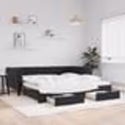 vidaXL Lit de jour avec gigogne et tiroirs noir 90x190 cm velours - 90 x 190 cm