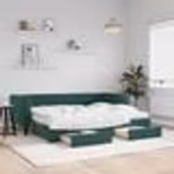 vidaXL Lit de jour avec gigogne et tiroirs vert foncé 80x200cm velours - 80 x 200 cm