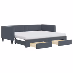 VidaXL 3196771, lit sofa, Gris, mousse, Métal, Polyester, Bois, 2230 mm, 1100 mm