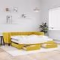 vidaXL Lit de jour avec gigogne et tiroirs jaune 100x200 cm velours - 100 x 200 cm