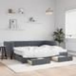 vidaXL Lit de Jour avec Lit Gigogne et Tiroirs Canapé-lit avec Rangement Lit dInvité Meuble de Chambre Salon Moderne 3196777